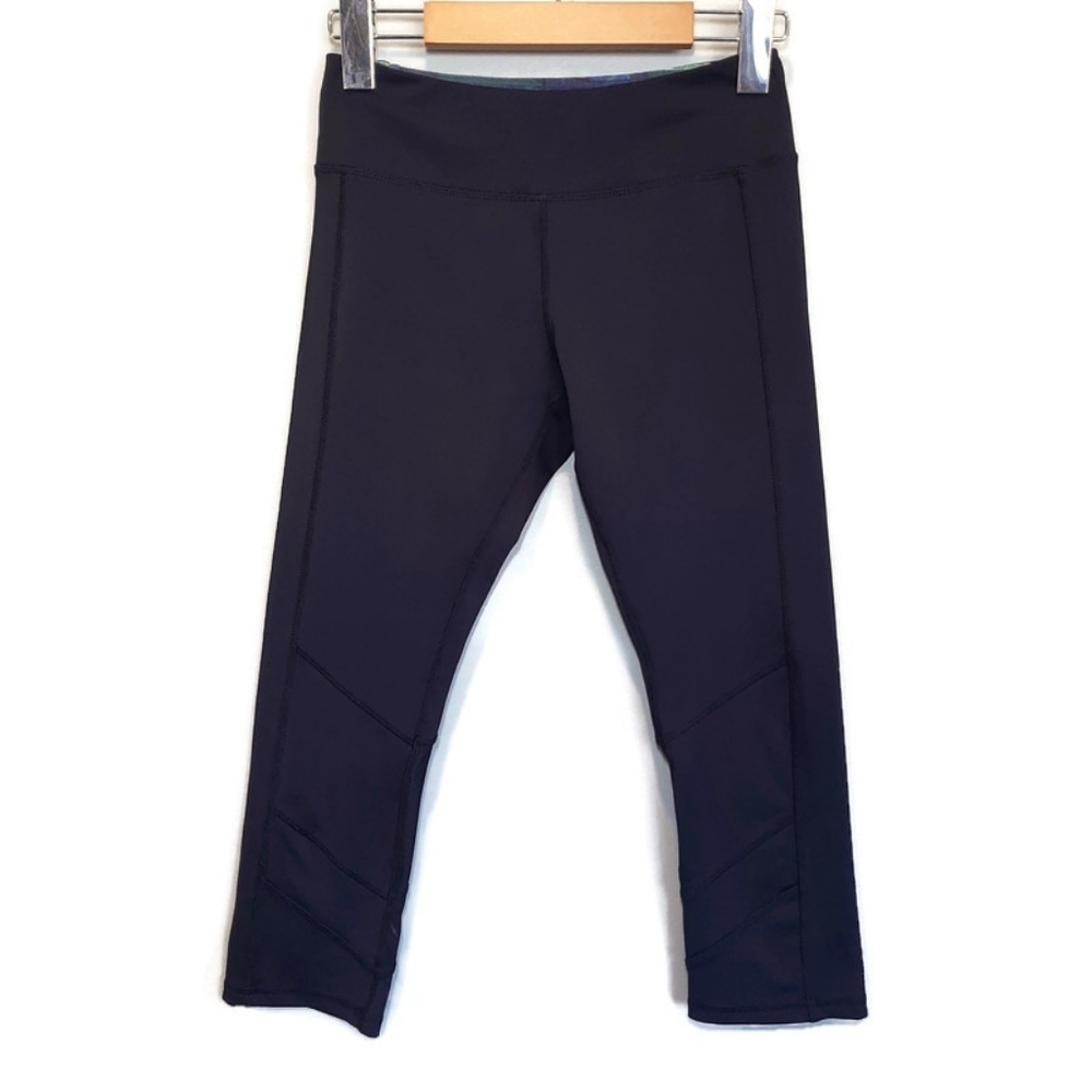 Kyodan Cropped Leggings Sporty Mesh Panel Capri Leg Yoga Pants